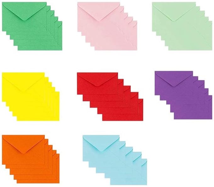Dailygoody - Mini-enveloppen - Kleurrijk - 40 stuks - voor