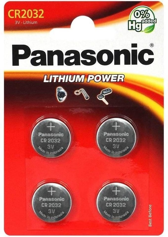 Panasonic CR-2032EL/4B - Lithium Batterijen - 4 stuks - 3V Stabiele Spanning