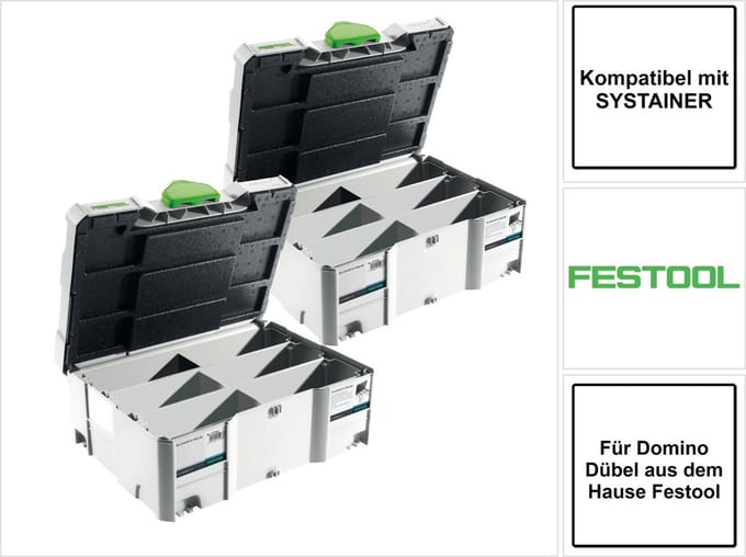 Festool Systainer T-LOC SORT-SYS 2 TL Domino 2 stuks ( 2x 498889 )