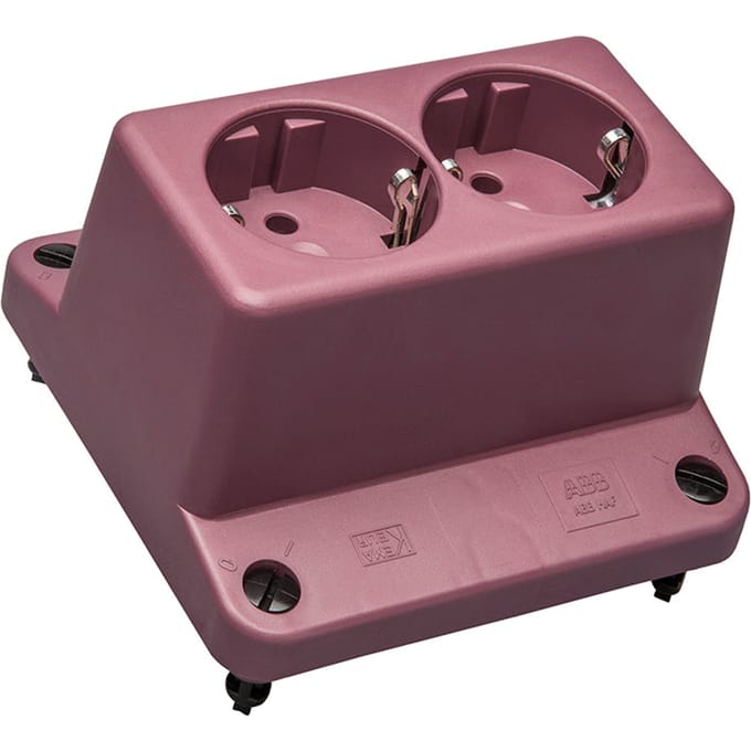 ABB 3640 Dubbele Schuko Socket Afdekking Rood Gerecycled - 1SPA007130F9240 - E3YER