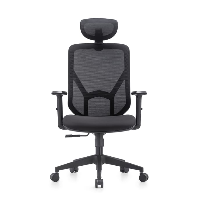 Bureaustoel / draaistoel BLACORE netstof/stof zwart mybuero