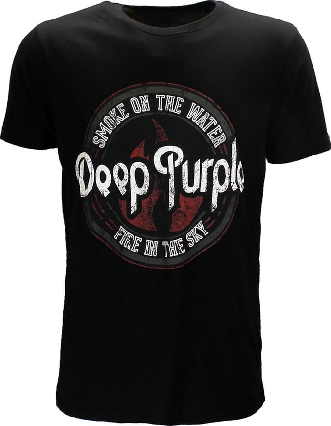 Deep Purple Smoke Circle T-Shirt - Officiële Merchandise - M