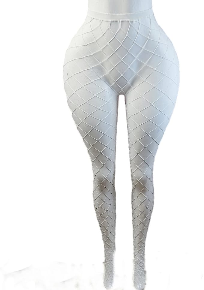 BamBella ® - Panty -Onesize - gaas maillot dunne pantys Dames - Onesize - van kant wit