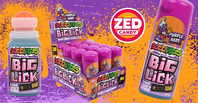 Screamers Super Sour Big Lick 12 stuks - Zuur snoep -Snoeproller - Sour Candy Drink
