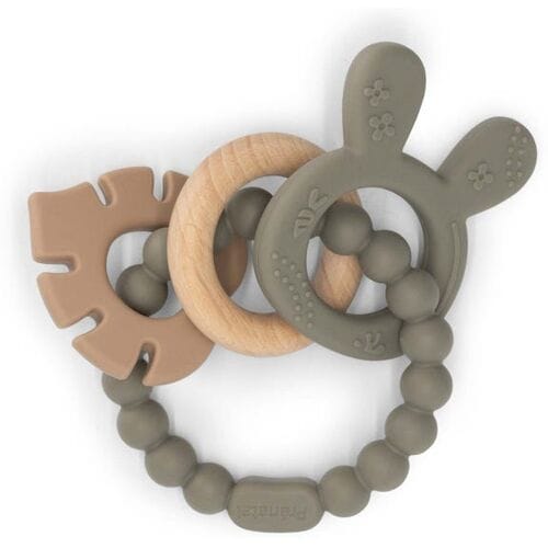 Prénatal siliconen bijtring blad Olivegreen unisex