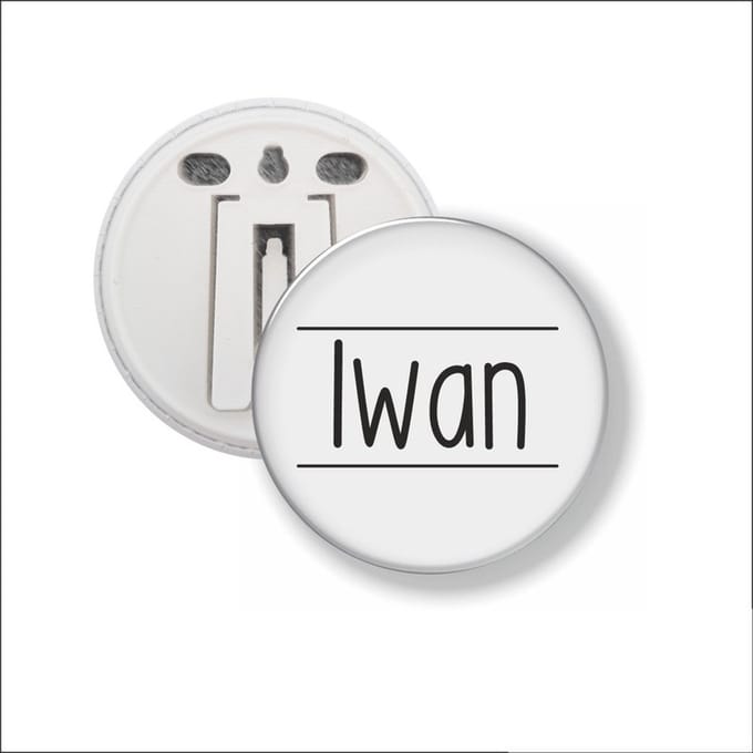 Button Met Clip 58 MM - Iwan