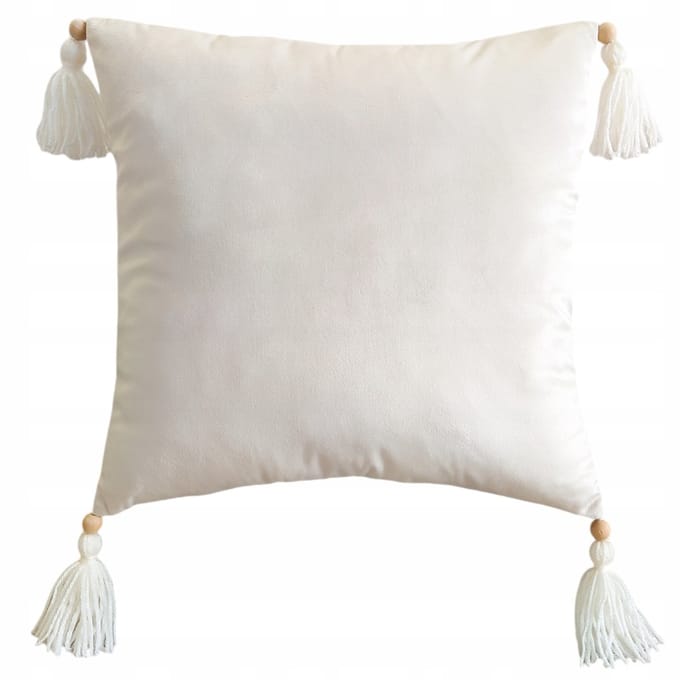 Sierkussens Boho Ecru met Franjes 45x45 cm