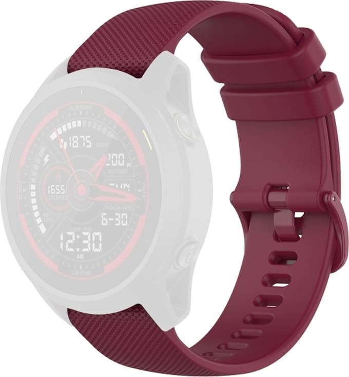 Siliconen bandje - geschikt voor Garmin Forerunner 745 - bordeauxrood