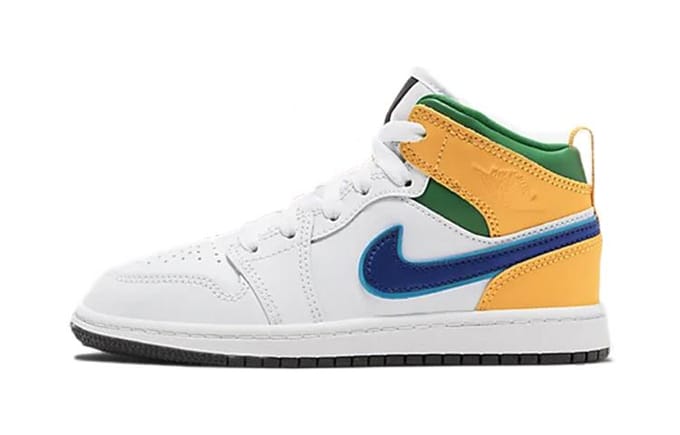 Jordan 1 Mid Blanc Violet Court Turquoise (PS) 33 orange