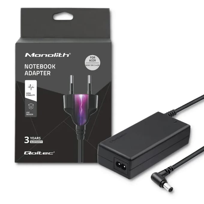 Qoltec laptopstroomadapter voor Acer 65W |   19V |   3.42A |   5.5*2.5 |   Stroomkabel