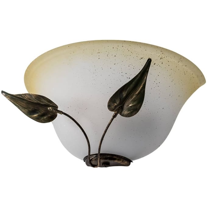 ONLI Wandlamp Mira, crème/brons, glas, 30 cm breed, E27