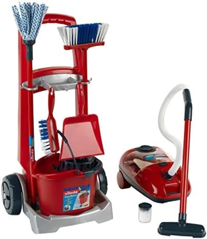 Kinder Schoonmaakwagen Set met Geluidsstofzuiger
