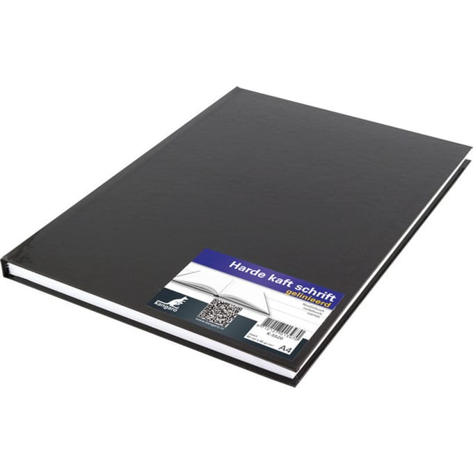 Kangaro schrift - A4 - lijn - 160 pagina's - 80 grams - harde kaft - zwart