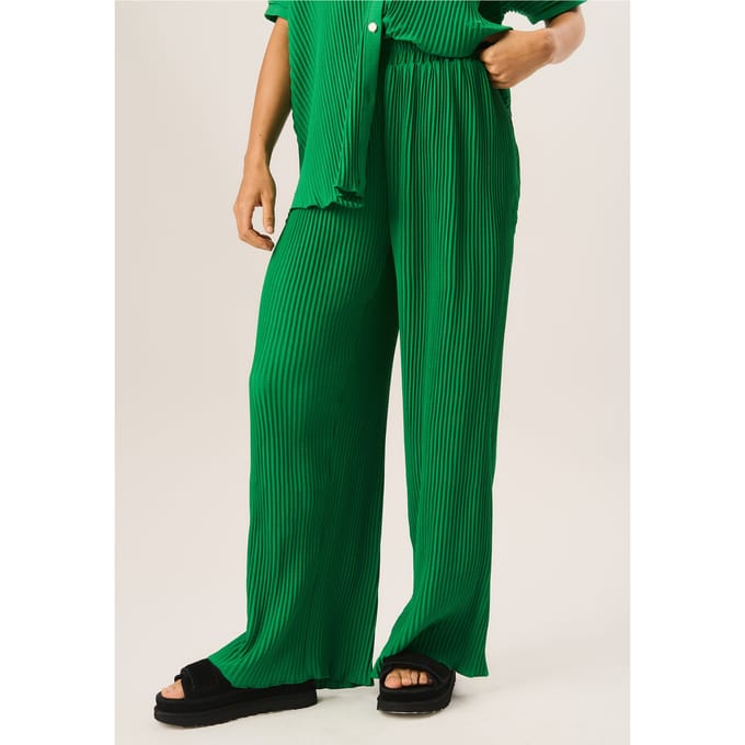 Plisse Loungewear broek met wijde pijpen
