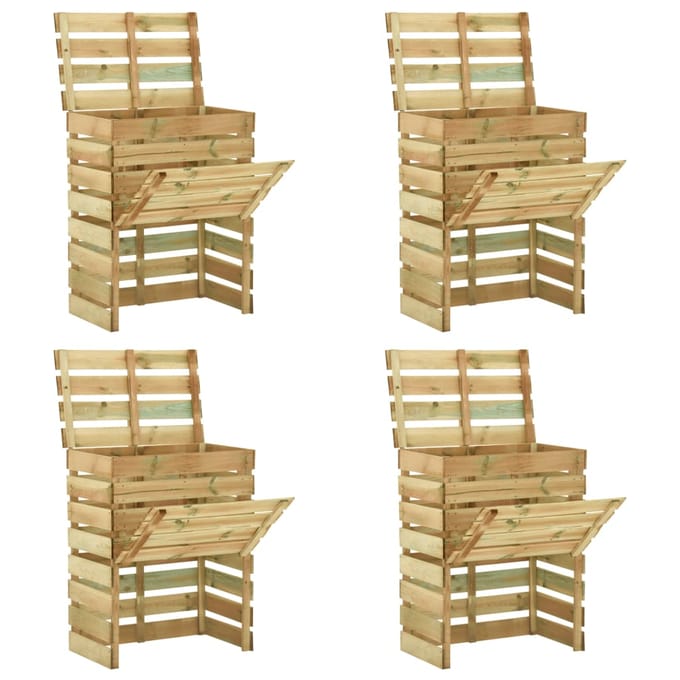 vidaXL - Tuincompostbakken - 4 - st - 80x50x100 - cm - geïmpregneerd - grenenhout