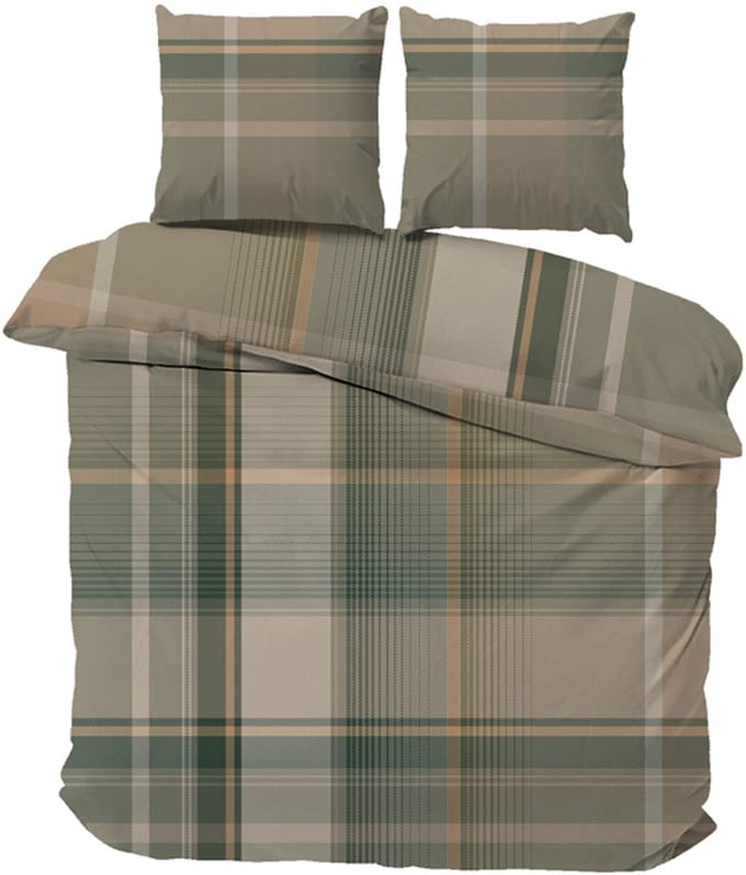 iSleep Dekbedovertrek Nicky - Eenpersoons - 140x200/220 cm - Groen