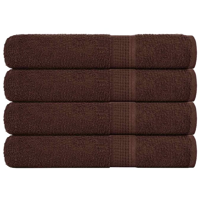 vidaXL - Handdoeken - FROGN - 4 - st - 100x200 - cm - 360 - g/m² - bruin