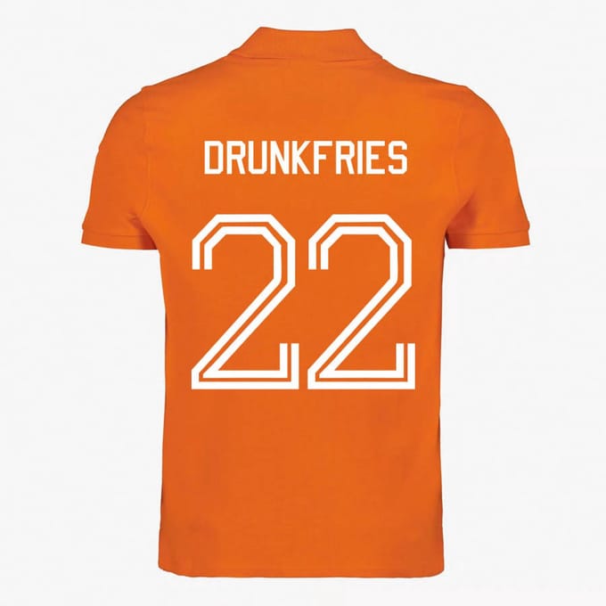 Oranje WK-EK Polo Shirt – Drunkfries L