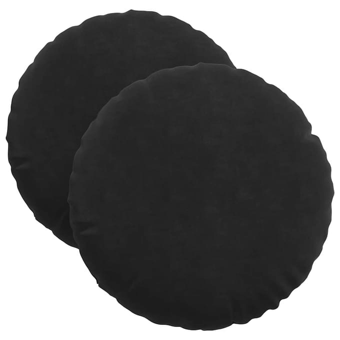 vidaXL - Zitkussens - 2 - pcs - Zwart - Ø - 40 - x - 13 - cm - Fluweel