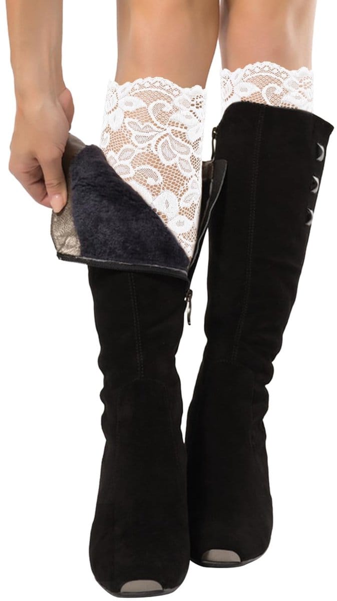 Dailygoods - Modieuze Elastische Kanten Laarsmanchetten voor Dames