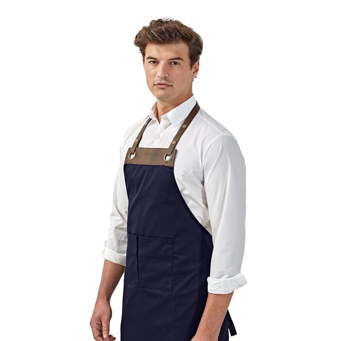 Premier Espresso Slabbetje Schort (Marine / Bruin)