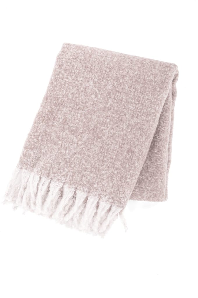 Tiseco Home Studio - Plaid FLOCK - polyester - met franjes - super zacht - 130x170 cm - roze