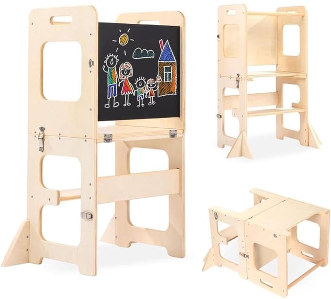 VELTRR® Leertoren Opvouwbaar - Keukenhulp Kinderen - Kinderspeelgoed 3 Jaar - Montessori