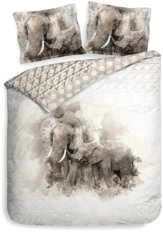 Heckett & Lane dekbedovertrek Mosi Sandshell Off-White 240x200/220