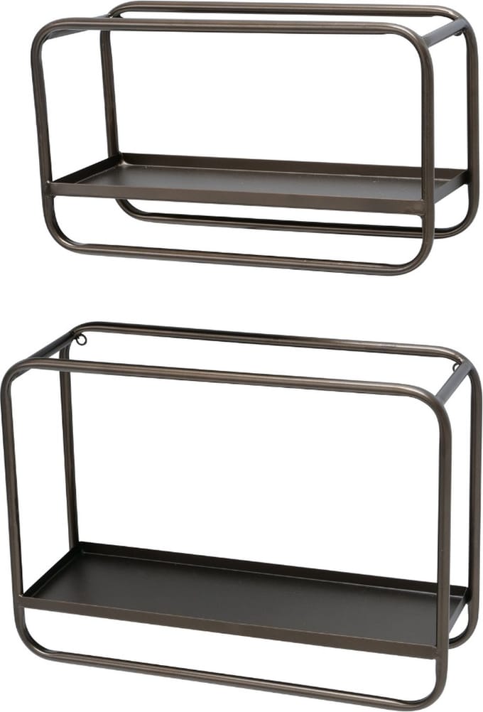 Smal Muur Wandrek Metaal set van 2