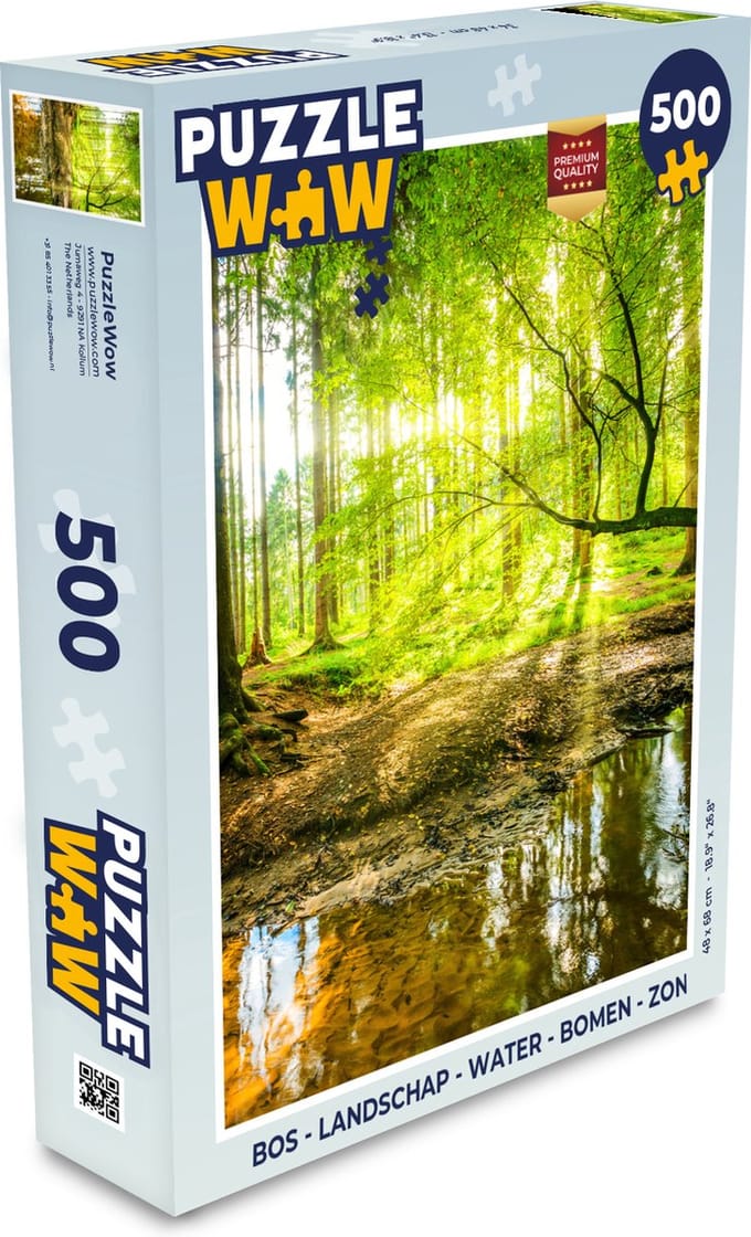 Puzzel Bos - Landschap - Water - Bomen - Zon - Groen - Natuur - Legpuzzel - Puzzel 500 stukjes
