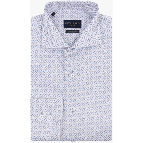Cavallaro Napoli Overhemd Midoti Graphic Fantasy Pattern Greyblue-Kitt / male