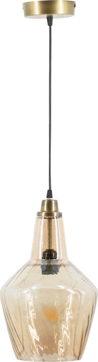 Hanglamp glas roest/goud