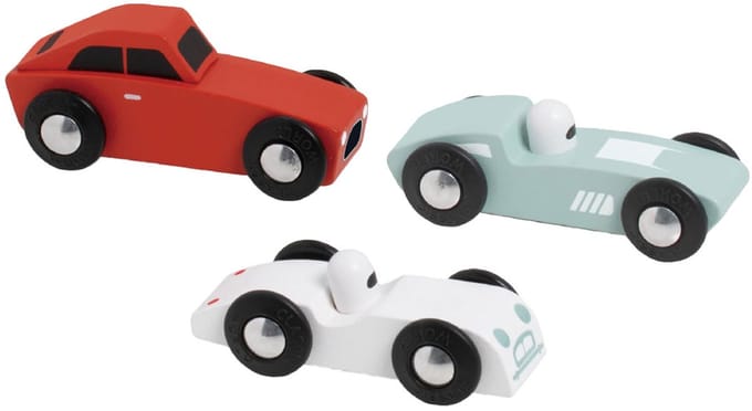 Classic World Houten Sportauto's Set, 3st.