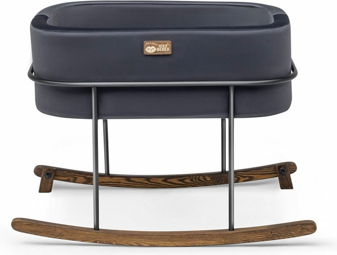 Asir Wieg - Zwart - 90 x 70 x 58 cm - Inclusief matras