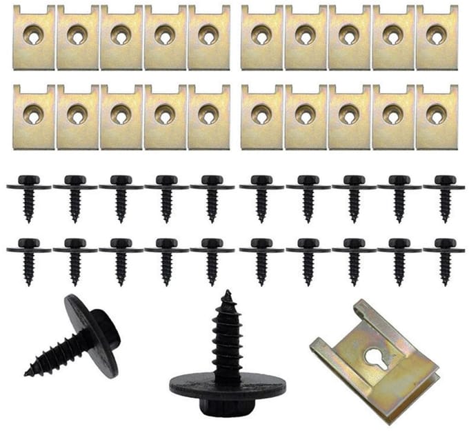 Dailygoods- Plaatmoeren Set 40 Stuks - Roestvrij Stalen Schroefmoer/Clipmoer