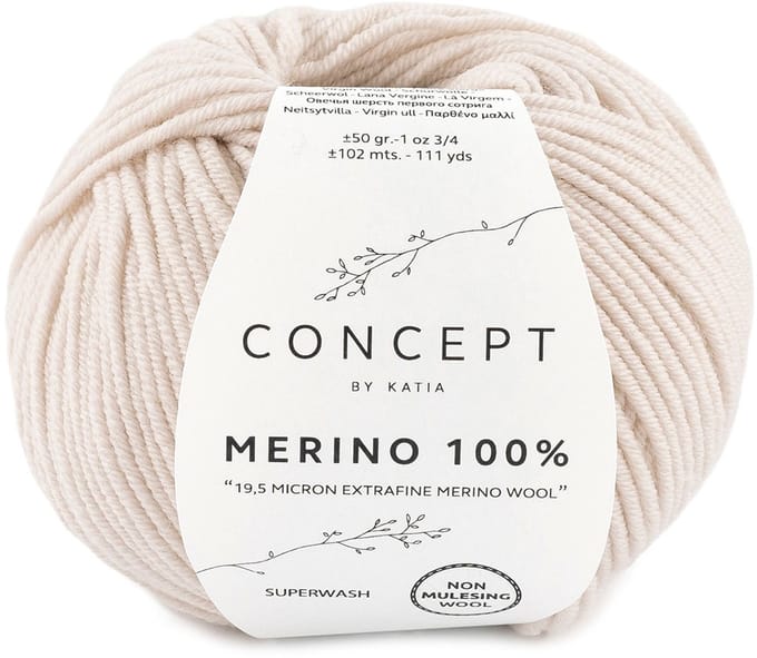 Katia Concept Merino 100% - 500 zeer lichtbeige - Wol Garen