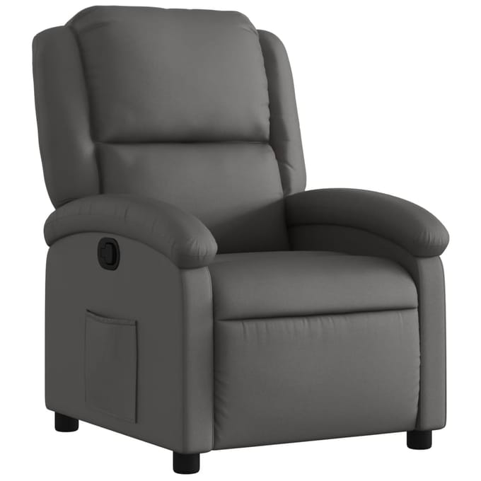 vidaXL - Relaxfauteuil - Grijs - Echt - Leer