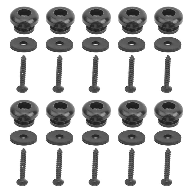 5 Paires de Boutons de Sangle de Guitare pour Basse Ukulélé Accessoires Périphériques d'Instrument de Musique Noir noir