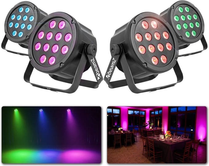 Discolampen Set - BeamZ SlimPar35 - Feestverlichting - 4 Spots - 25 W Vermogen - DMX
