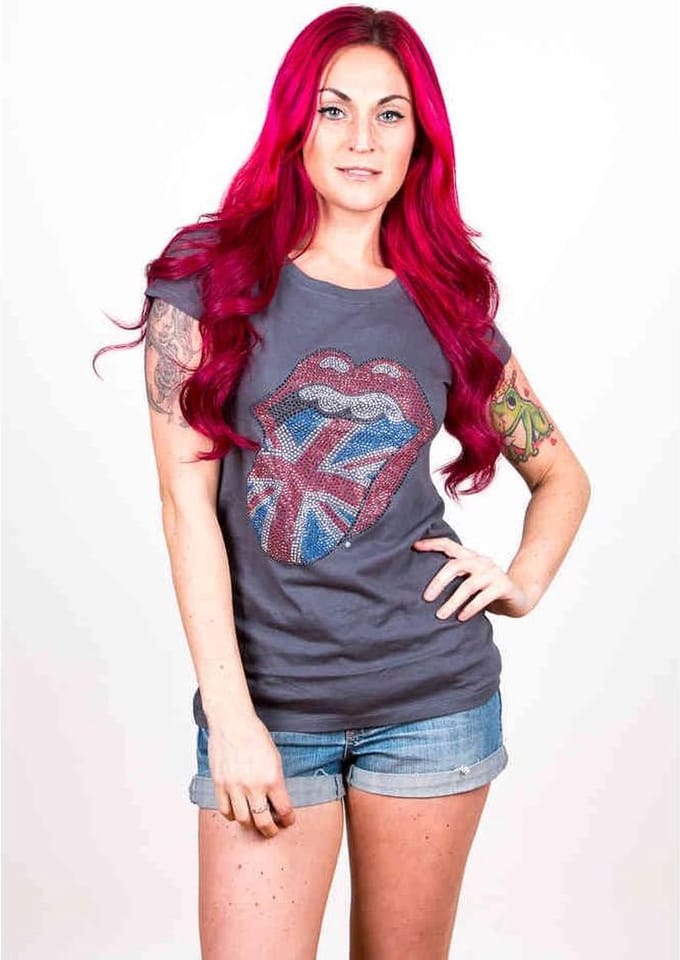 The Rolling Stones - Classic UK Tongue Dames T-shirt - M - Grijs