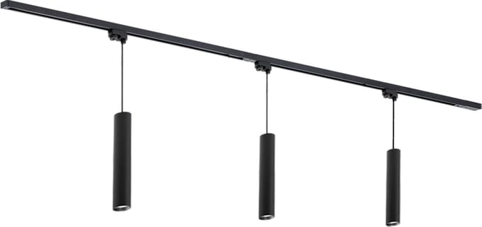 Qub Focus Railverlichting - Zwart - 200 cm - I-Vorm - 3x Hanglampen - Dimbaar - Complete Set
