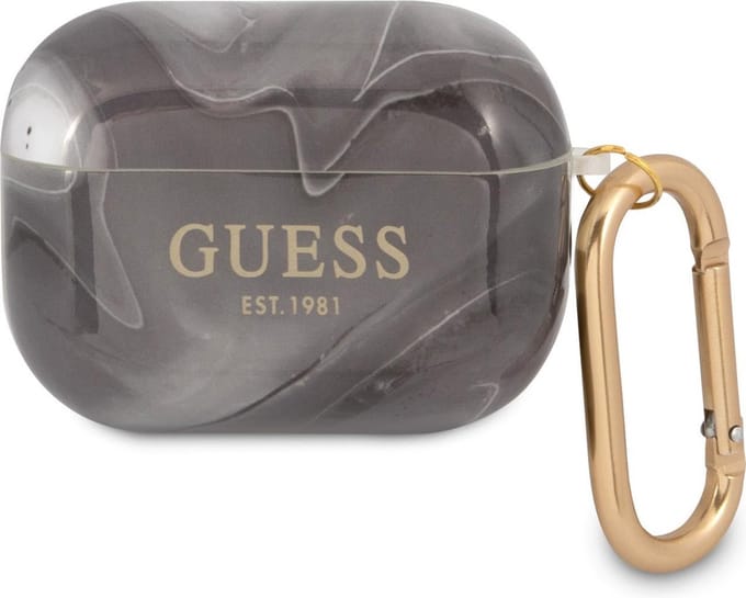 Guess Marble Collection - AirPods Pro Etui - Zwart Marmer - Lichte Constructie - Bescherming