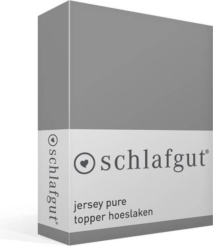 Schlafgut Jersey Pure topper hoeslaken - Eenpersoons - Grey Mid