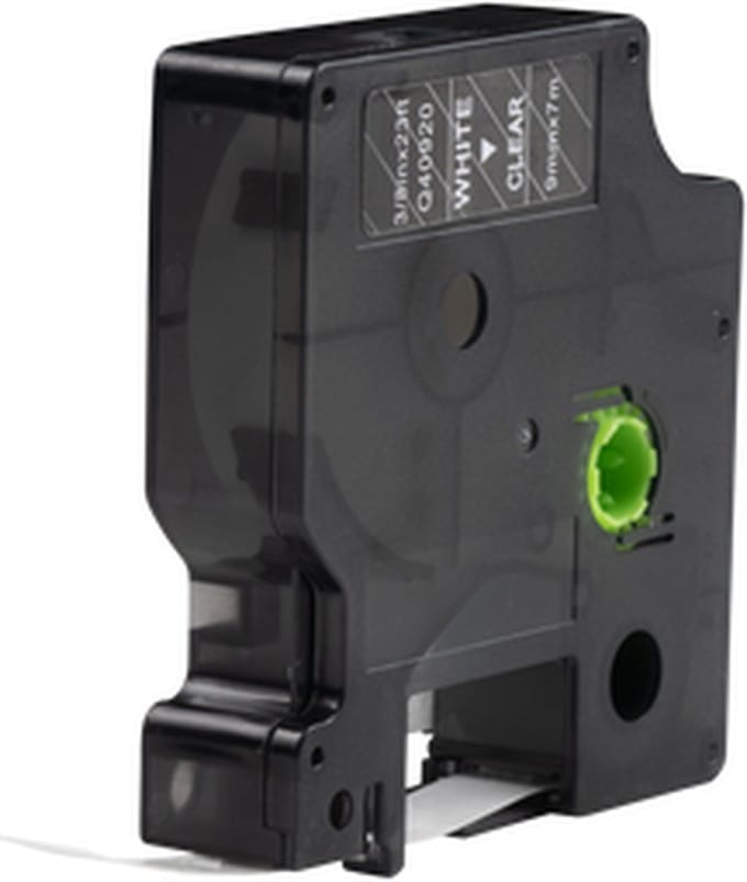 Dymo D1 compatible 40920 tape - Wit op transparant - 9 mm x 7 m