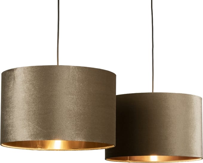 Lumidora Hanglamp 30929 - CHARLOTTE - 2 Lichts - E27 - Koper - Taupe - Metaal