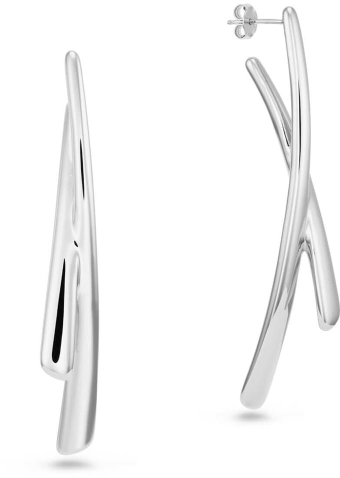 Glow 106.0678.00 Chunky Chic Dames Oorstekers XL Gekruist Zilver