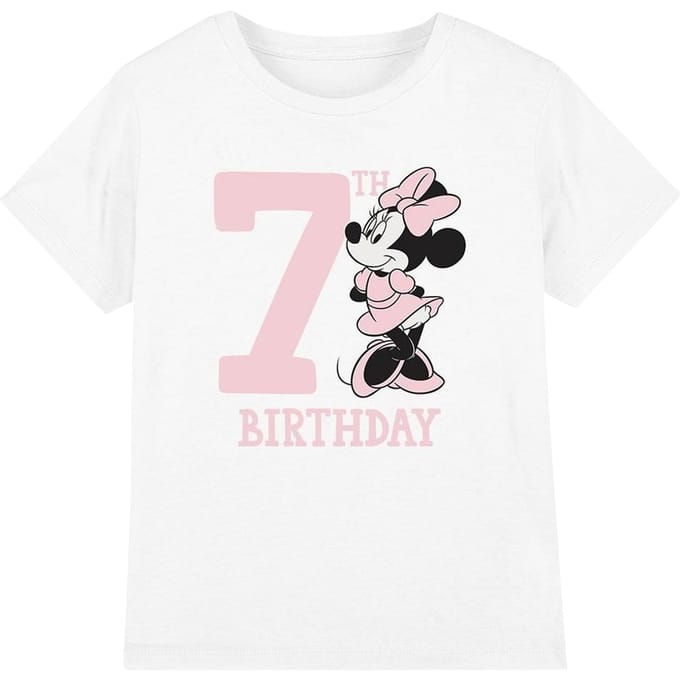 Disney Kinderen/Kinderen Minnie Mouse 7e Verjaardag T-Shirt (Wit)