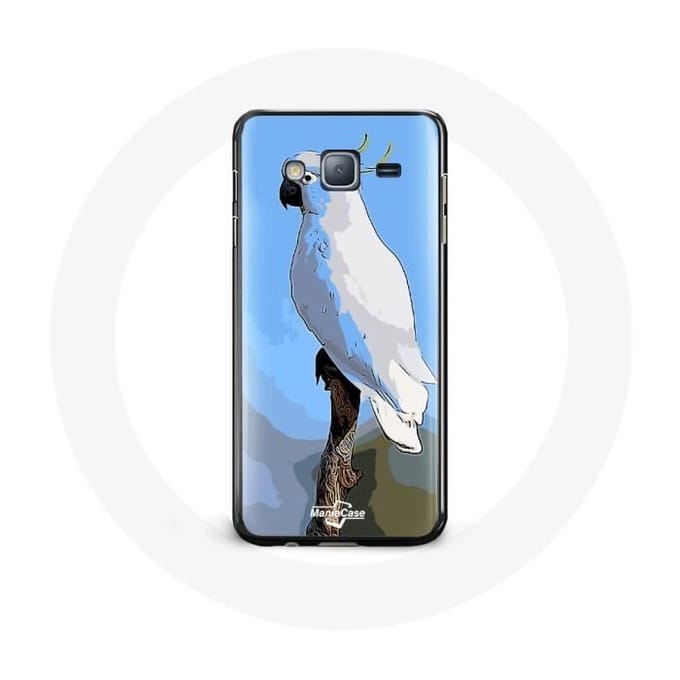Coque pour Samsung Galaxy J3 Cacatoès Perroquets blanc Oiseaux