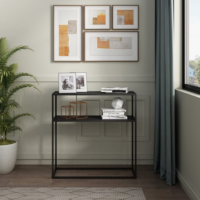 Consoletafel Kuhmo 80x80x30 cm zwart [en.casa]