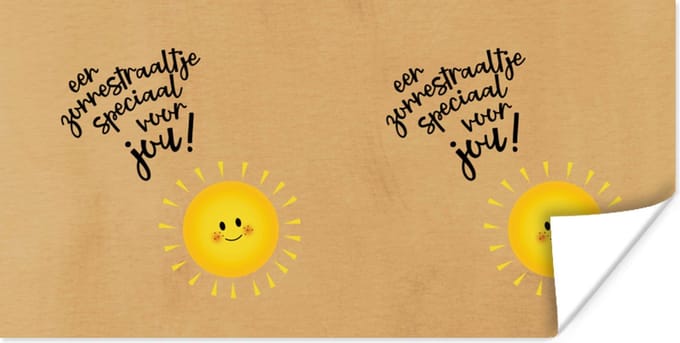 Poster Get well soon - Quotes - Bruin - Zon - 80x40 cm